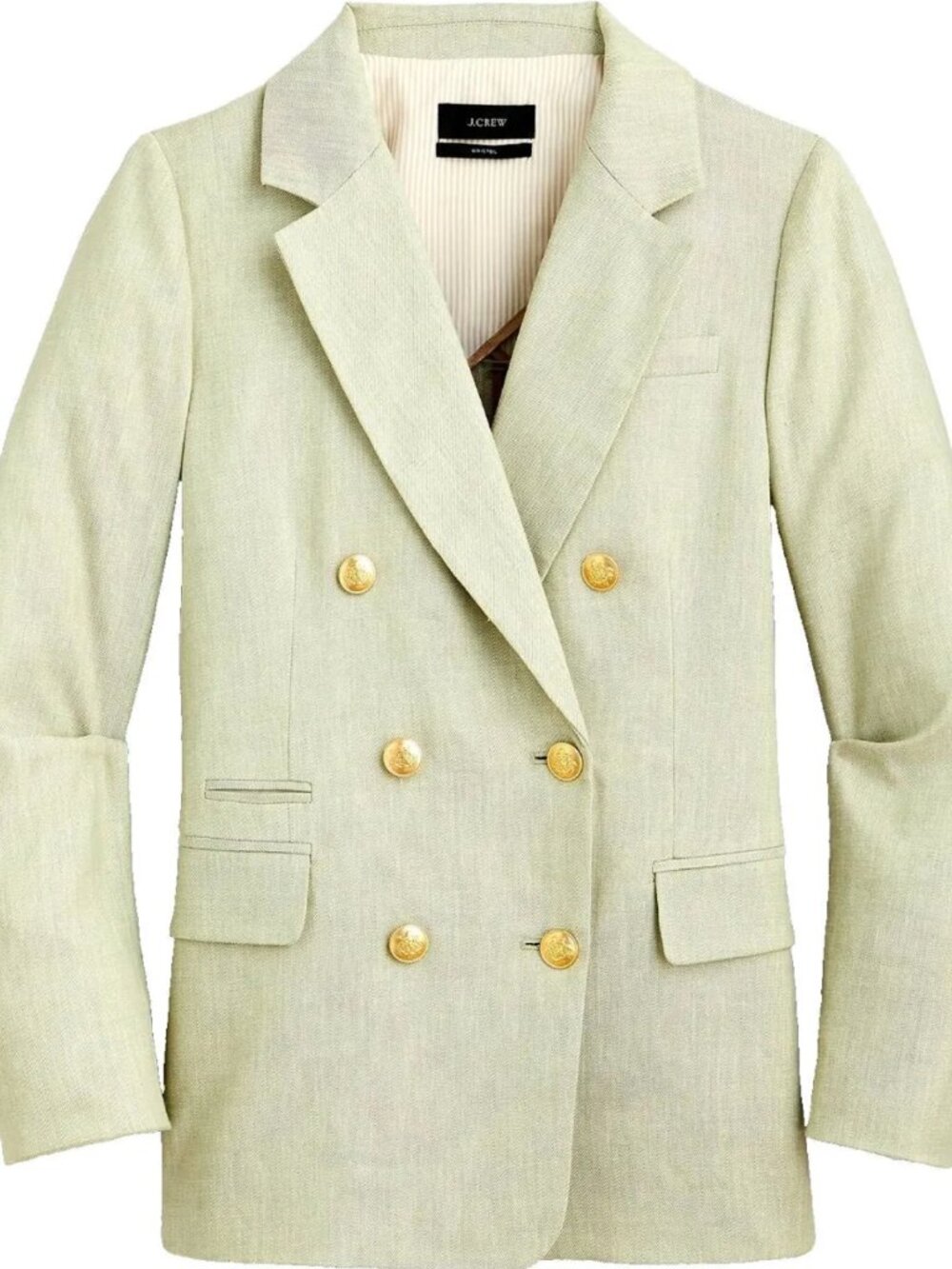 J. Crew Bristol Blazer and Kate Pants in Sage Green with Gold buttons